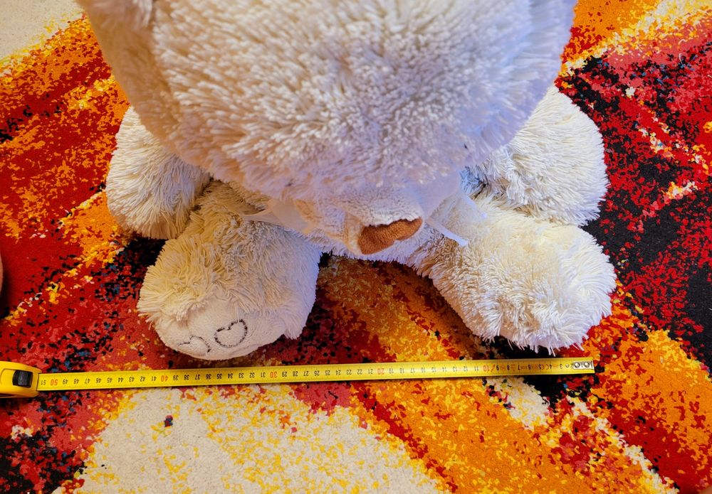 Urs de Plus Crem Pufos 50cm Inaltime, Lățime +40cm,