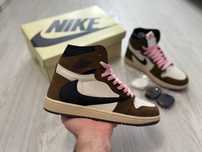 Adidasi Travis Scott x Jordan 1 NOU piele naturala