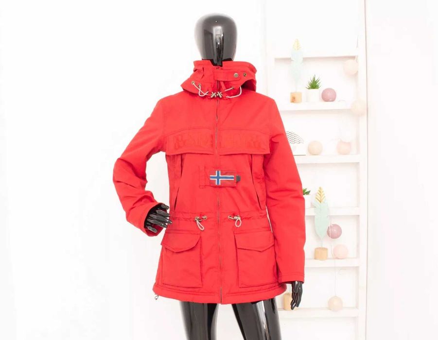 Napapijri Open Skidoo дамско яке червено парка с качулка зимна S