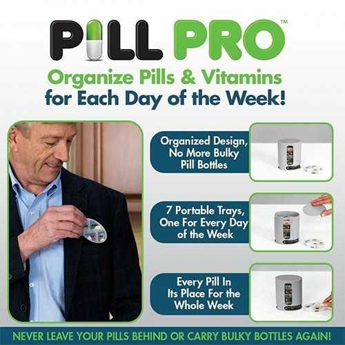 Органайзер кутия за лекарства, хапчета и витамини Pill Pro
