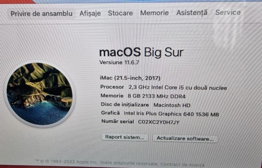 iMac 21.5 2017 intel I5