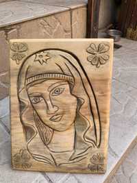 icoana sculptata manual din lemn
