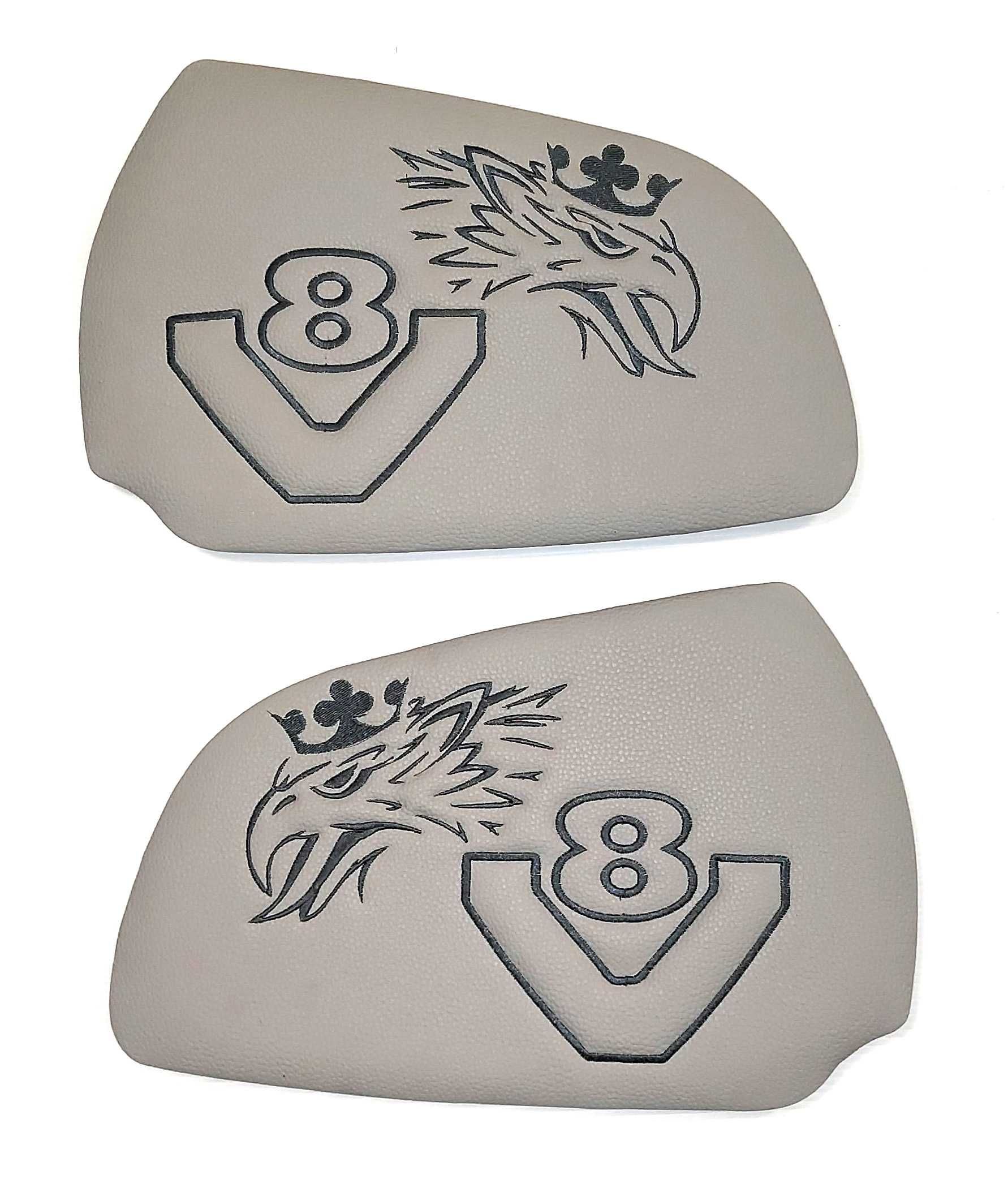 Кожени кори за врати V8 СКАНИЯ R/P/G сиви с бродирано лого