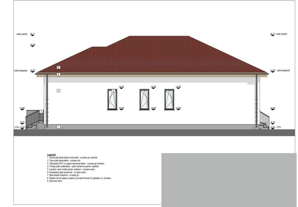 Vând teren împrejmuit cu proiect și autorizație casa. Fundatia facuta.