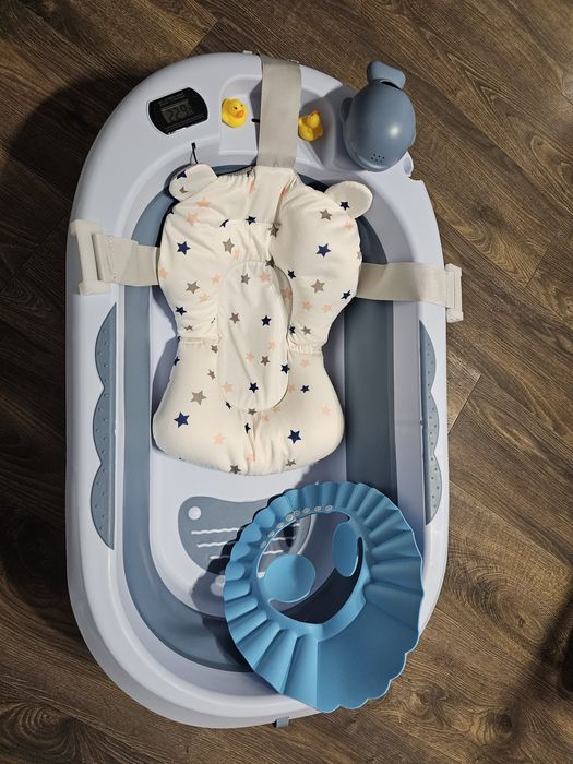 Cadita bebelusi pliabila cu pernuta UniqViBE®, termometru incorporat