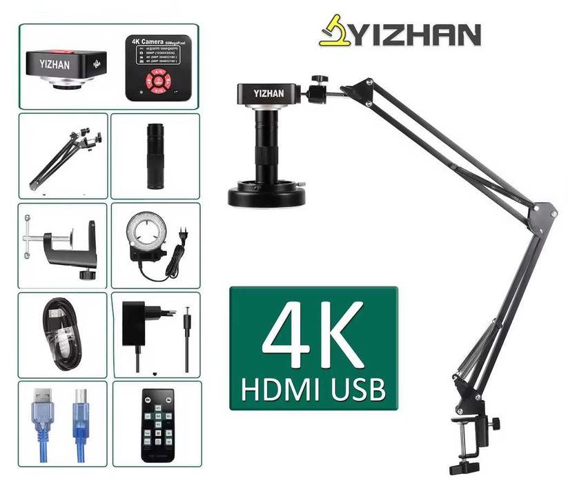 YIZHAN Промышленный видео микроскоп - ( 60Мп / Разрешение 3840х2460P)