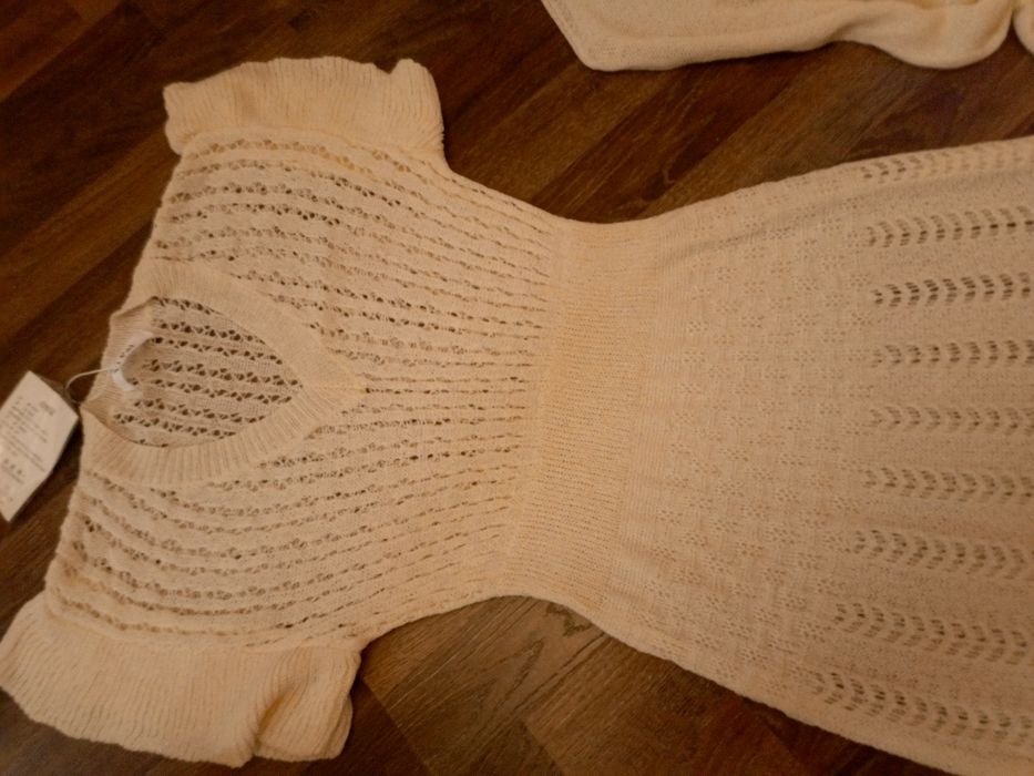 Платье тренд сезона мелкая  вязка нитка тонкая дышащая