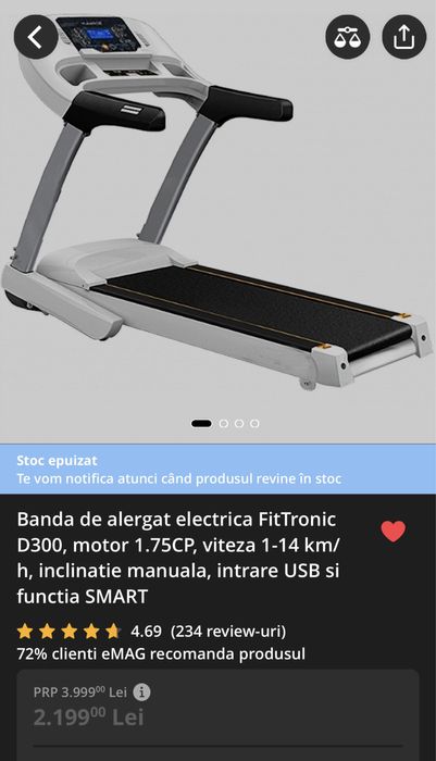 Banda de alergat electrica FitTronic D300