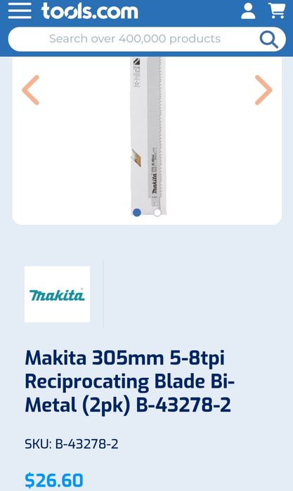 Makita B-43278 305mm x 5-8TPI Lemn/Metal Pânză de ferăstrău alternativ
