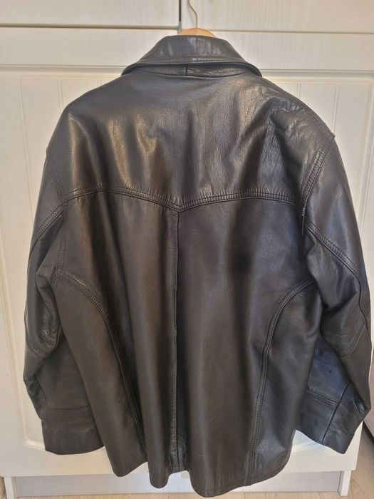 Мъжко кожено яке от естествена кожа - 98лв. Черно, размер L.