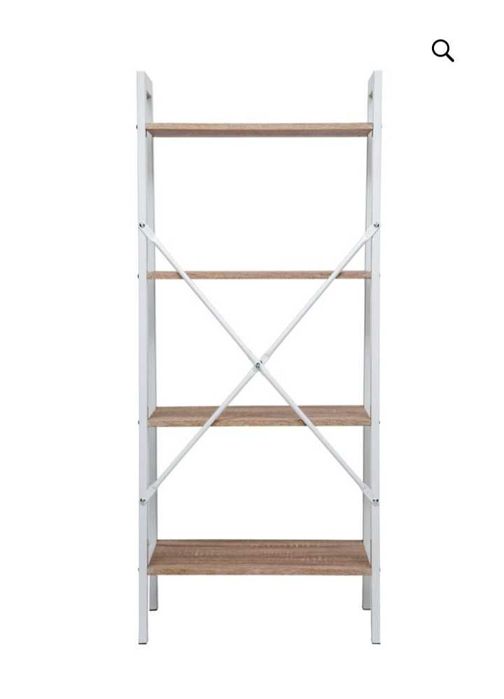 Стенен шкаф метал дърво индустриален дизайн отворена библиотека 137 см