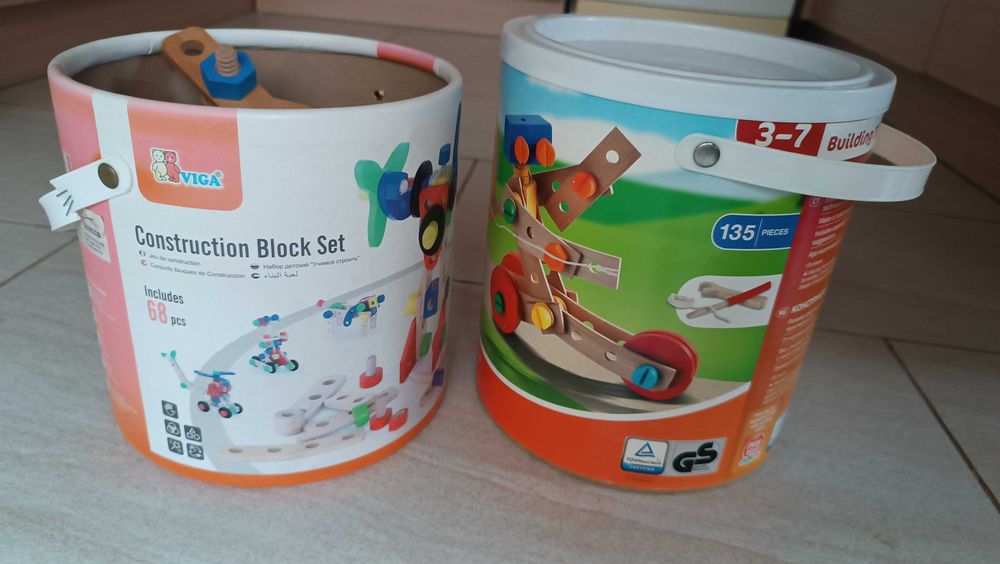 Playtive junior VIGA toys construction block set дървен конструктор