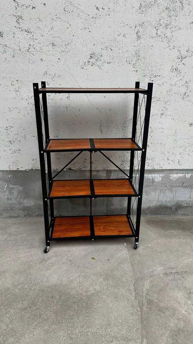 Металлическая и деревянная полка для кухни, стойка, кухонный шкаф