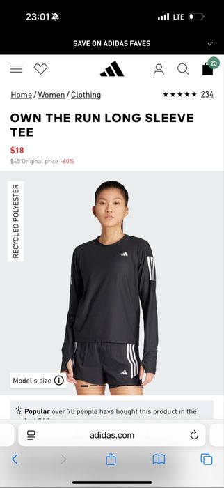 Лосины, лонгслив, топ от Adidas