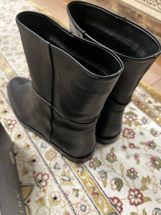 Сапоги кожаные черные