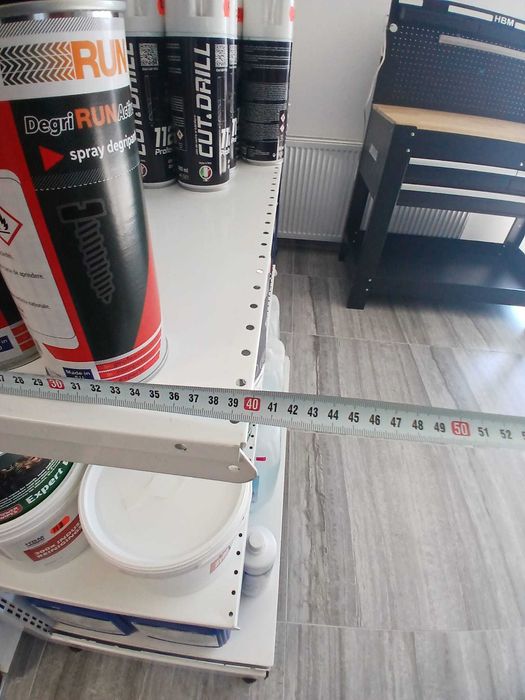 Raft magazin de perete, înălțime 225 cm, Baza 90 cm, 4 polite de 40 cm