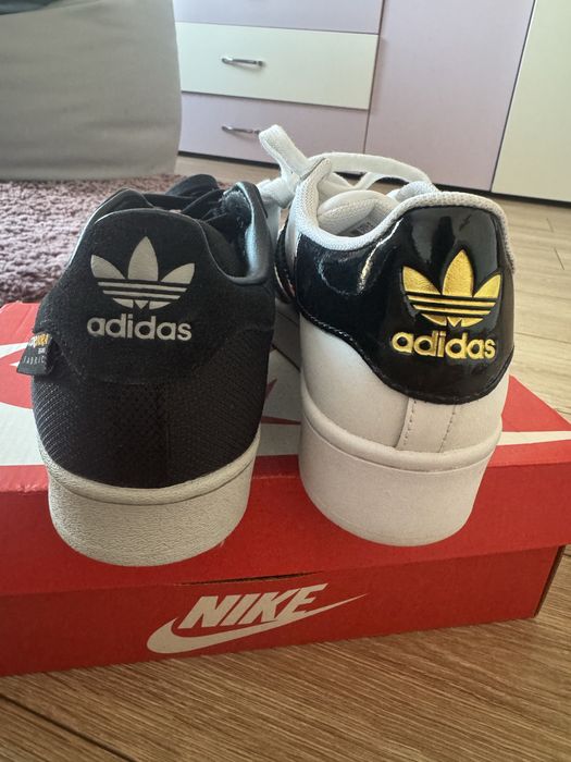 Adidas Superstar  pantofi albi si negru
