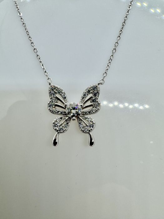 Сребърно колие с мойсанит (Диамант) 0.5 карата