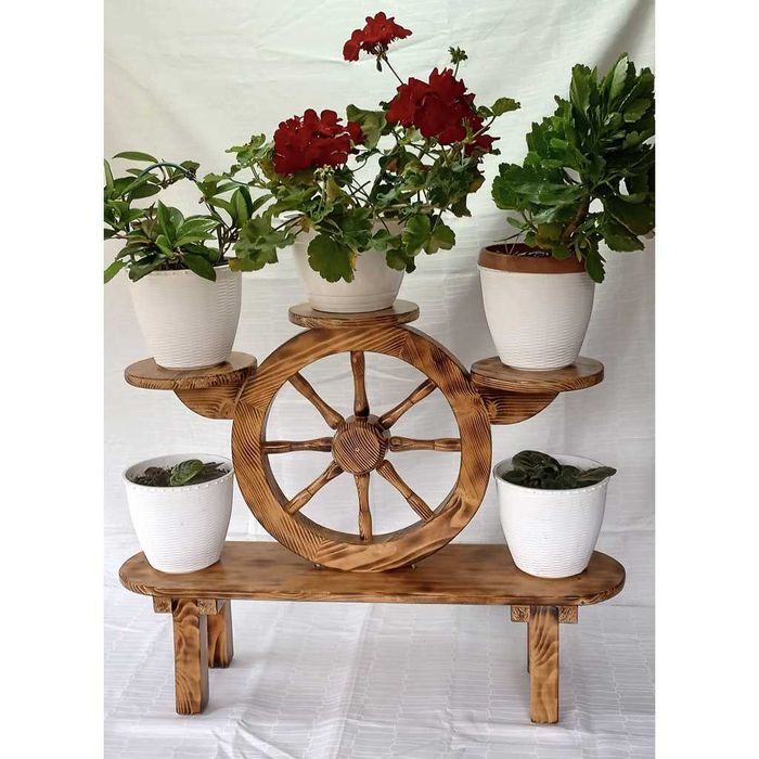 Suport de flori handmade din lemn de pin