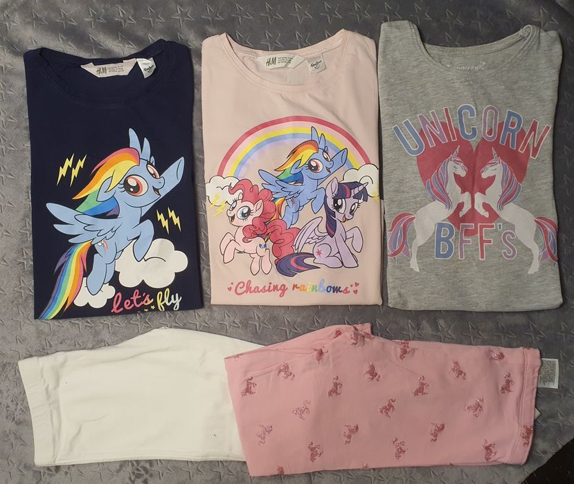 Lot haine vara fetite, 8-10 ani, 134-140, My little pony, cai, unicorn