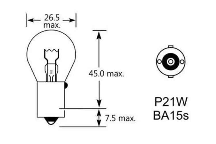 Оранжева крушка за мигач 24V/21W BA15S