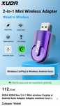 XUDA2025 Mini adaptor wireless 2 în 1, wireless Car play
