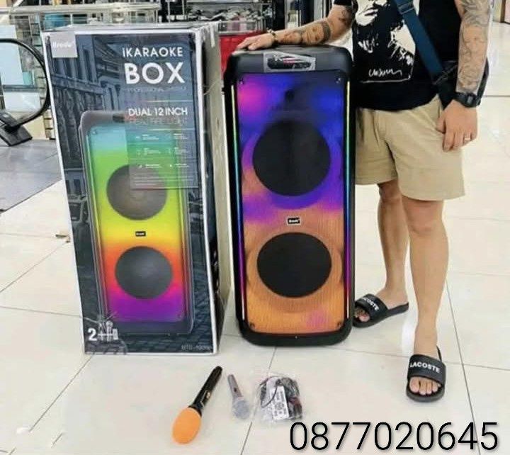 Професионална двойна караоке тонколона 2х12 инча BTS-1938 с Bluetooth