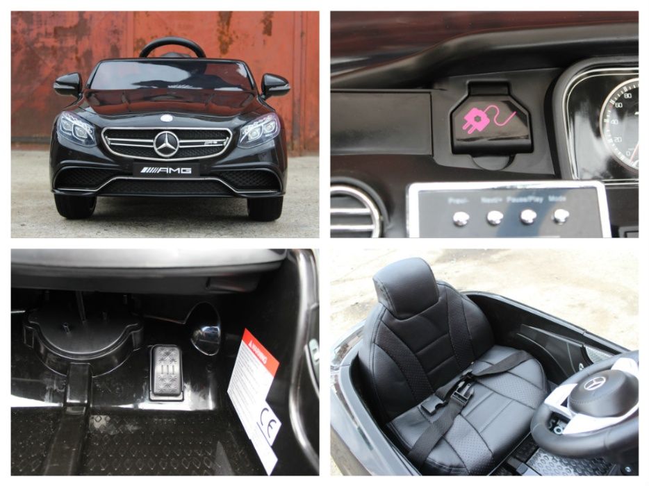 Masinuta electrica pentru copii Mercedes S63 2x35W 12V NOUA #Negru