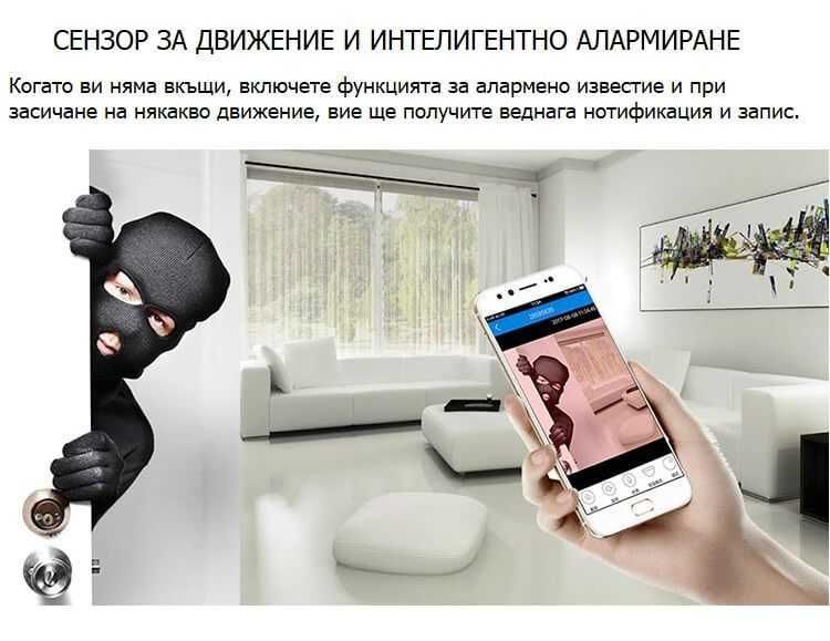 ICSEE Камери за наблюдение, Wifi, 360° Въртене, Full HD, Нощно виждане