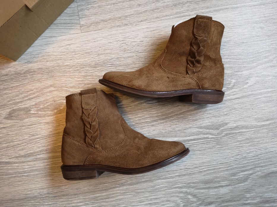 Ghete Mango, mar 30, 19 cm interior, piele intoarsa, stare f buna