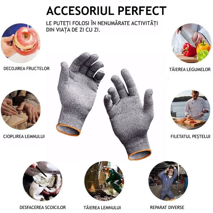 Manusi profesionale anti-taiere, Unisex, marime universala