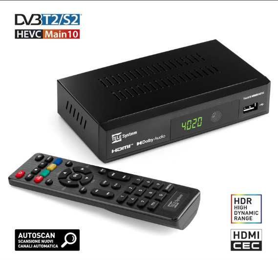 ТВ декодер TELE System TS4020 с двоен DVB T/T2 и DVB-S/S2