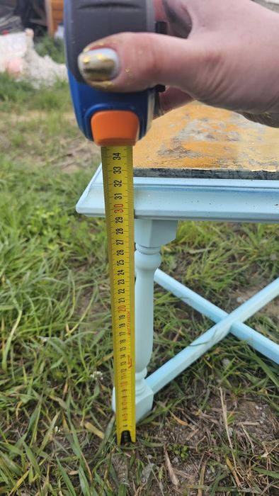 Măsuță de cafea lemn masiv cu foita de aur