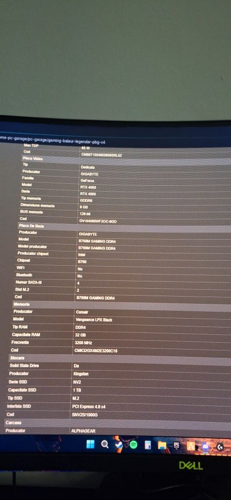PC Gaming BALAUR Legendar High Gaming, Intel i5-12400F 2.5GHz, RTX 406