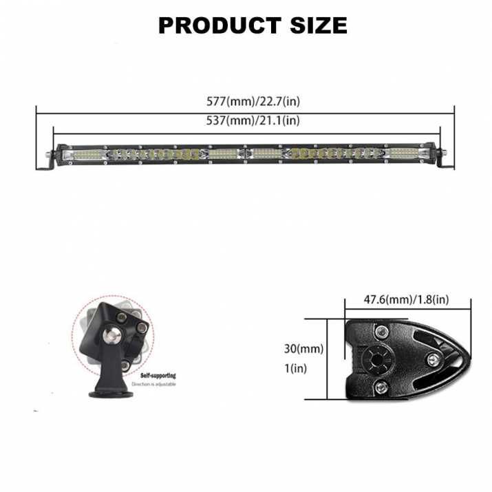 54 см LED Лед Диоден Бар 180W Ултра Тънък 12-24V