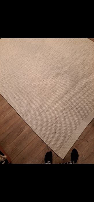 Covor lână 100% alb/crem