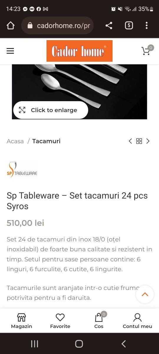 Set tacâmuri bucătărie