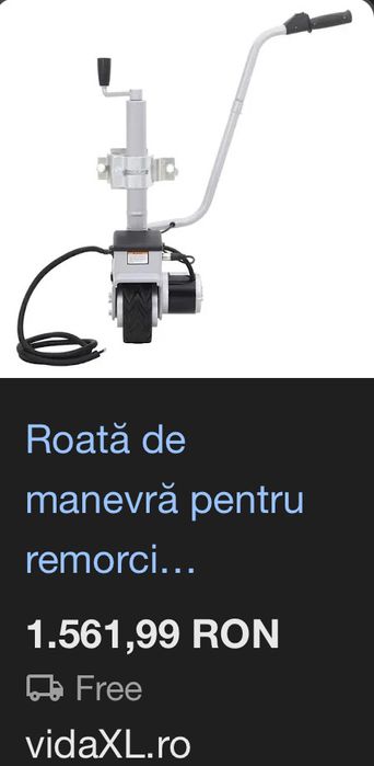 Roată de manevră pentru remorci motorizată, aluminiu 12 V 350 W