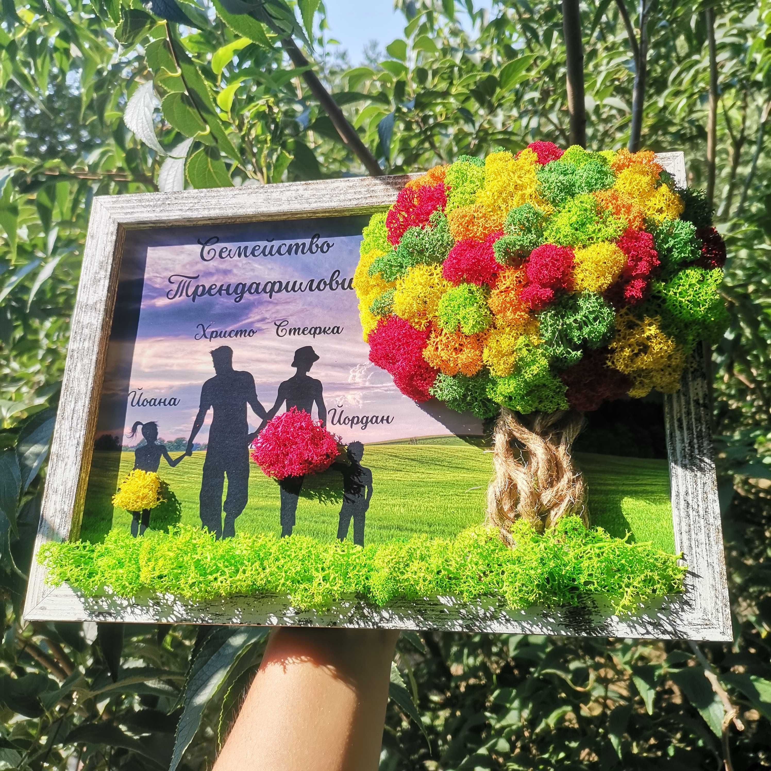 Вечни букети, "Живи картини" Пана с естествен скандинавски мъх