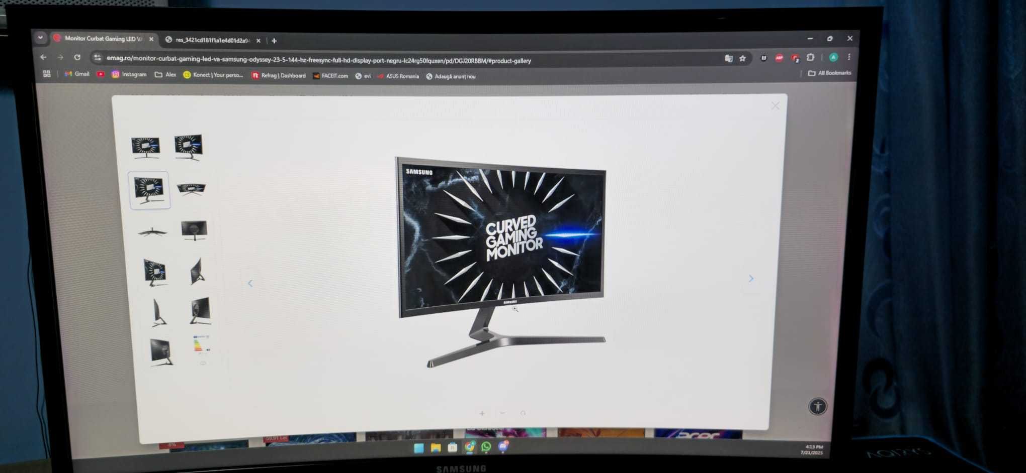 Monitor Curbat Gaming Samsung Odyssey 23.5", 144Hz, Full HD