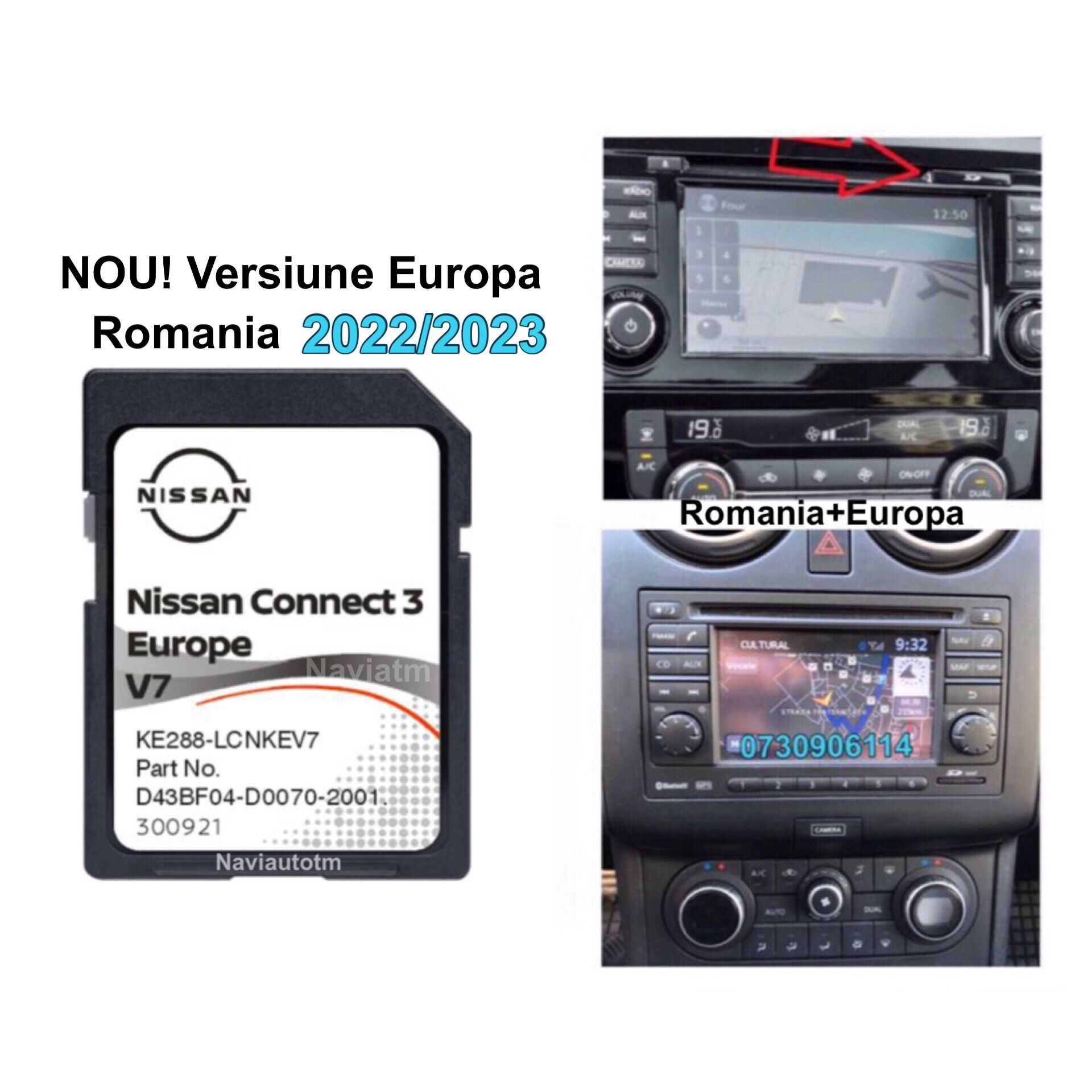 Card Harta Navigatie Nissan LCN3 Qashqai Juke V6 Romania 2023