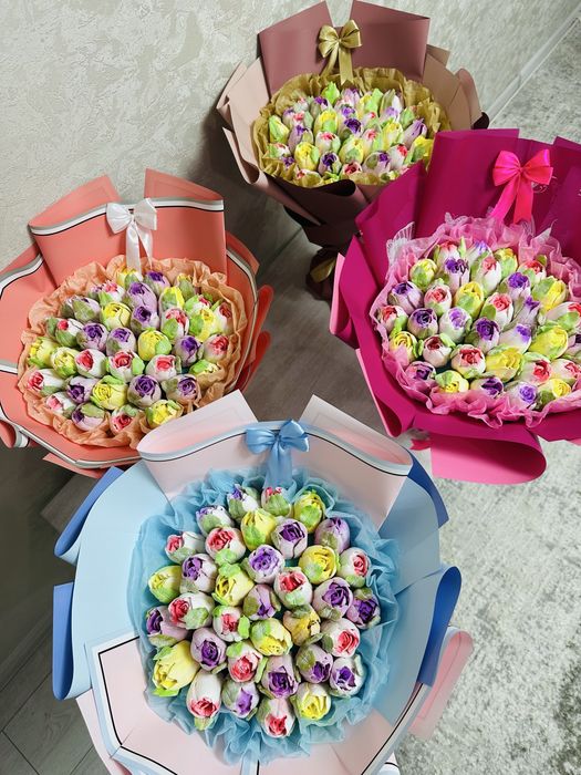 Букет зефирных тюльпанов