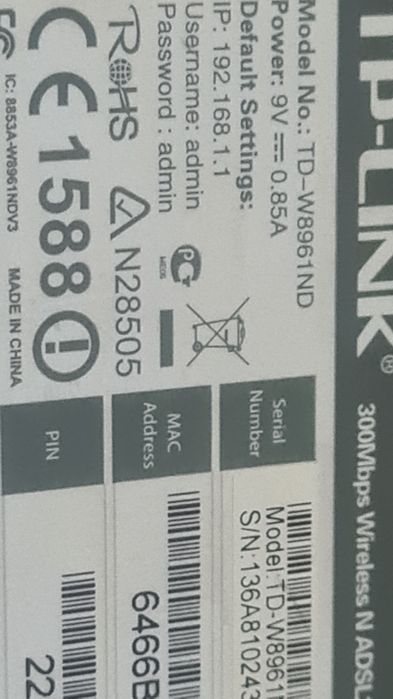 Router TP-Link TD-W8961ND