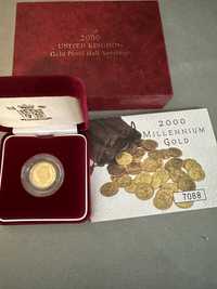 Продавам златна монета Елизабет|| 2000г. 4гр. 24 карата