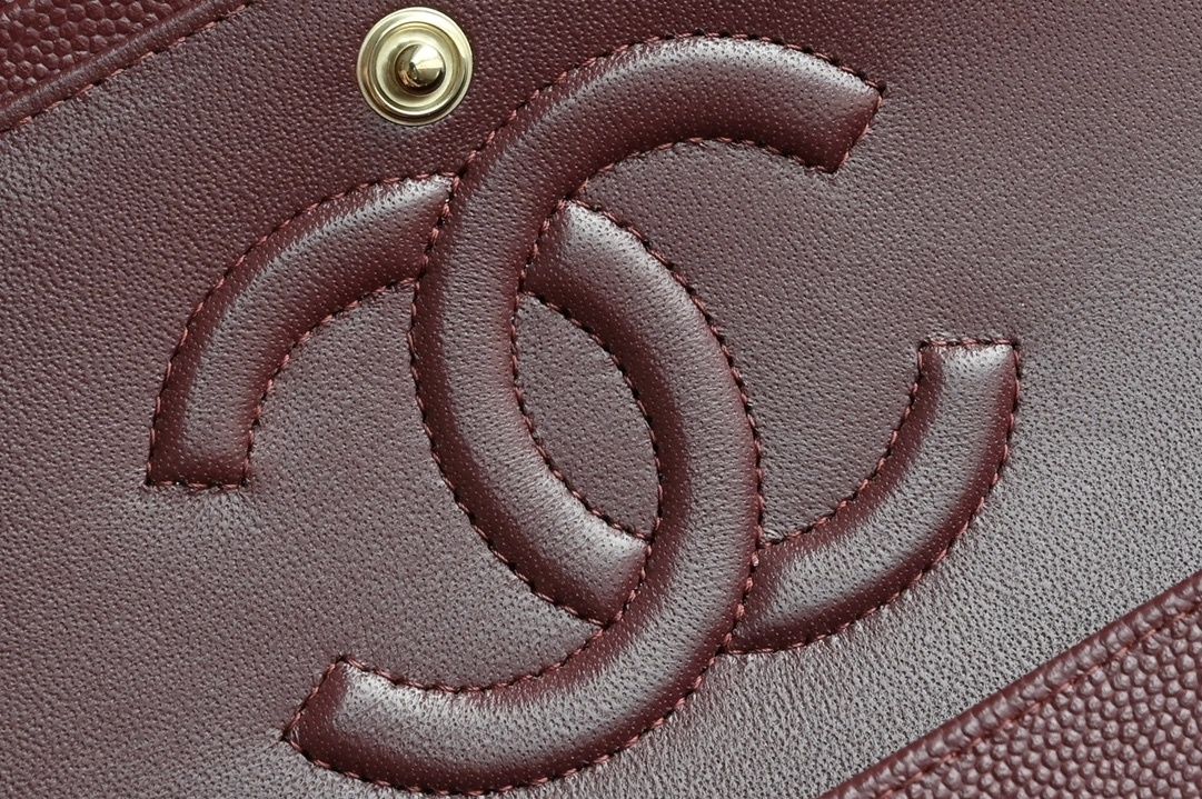 Geanta Chanel classic 25cm, red wine, tip Premium