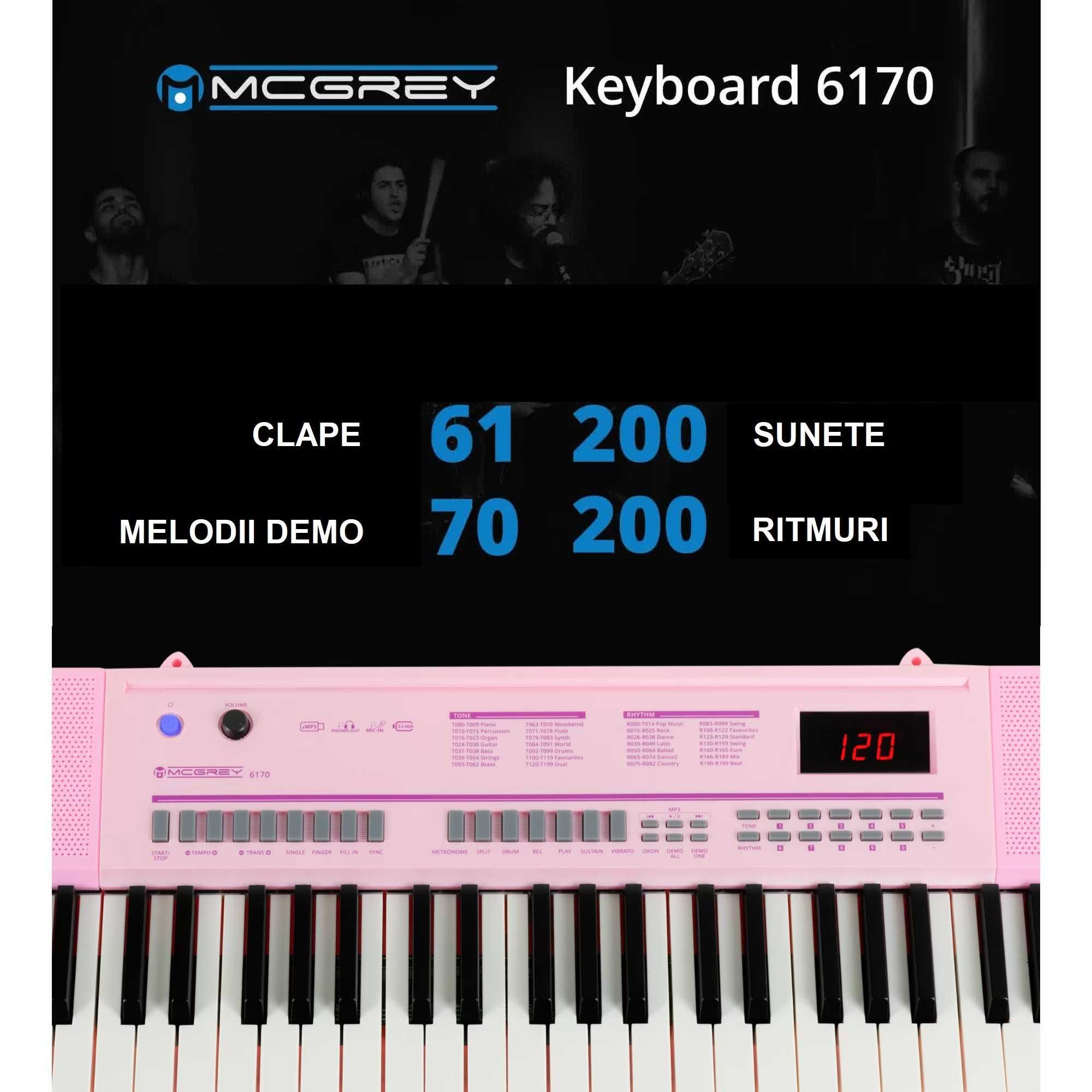 Orga portabila McGrey 6170 Pink Keyboard Battery Roz