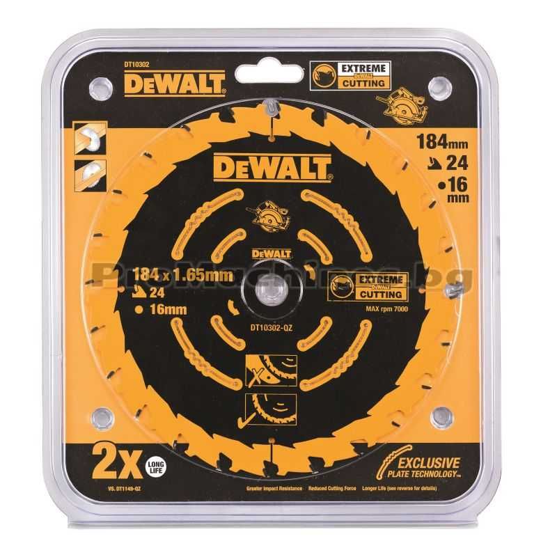 Диск с твърдосплавни пластини DeWALT DT10302 , 184/1.65/16 Z=24