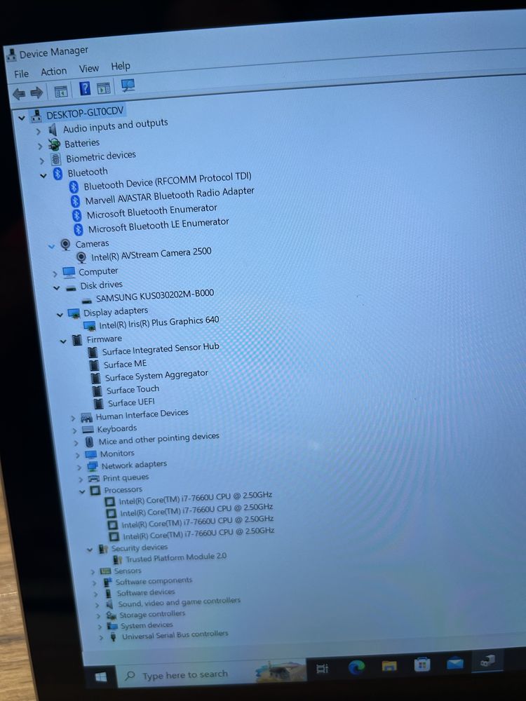 Microsoft Surface Pro 5 (2017), i7 / 8GB / 256GB SSD