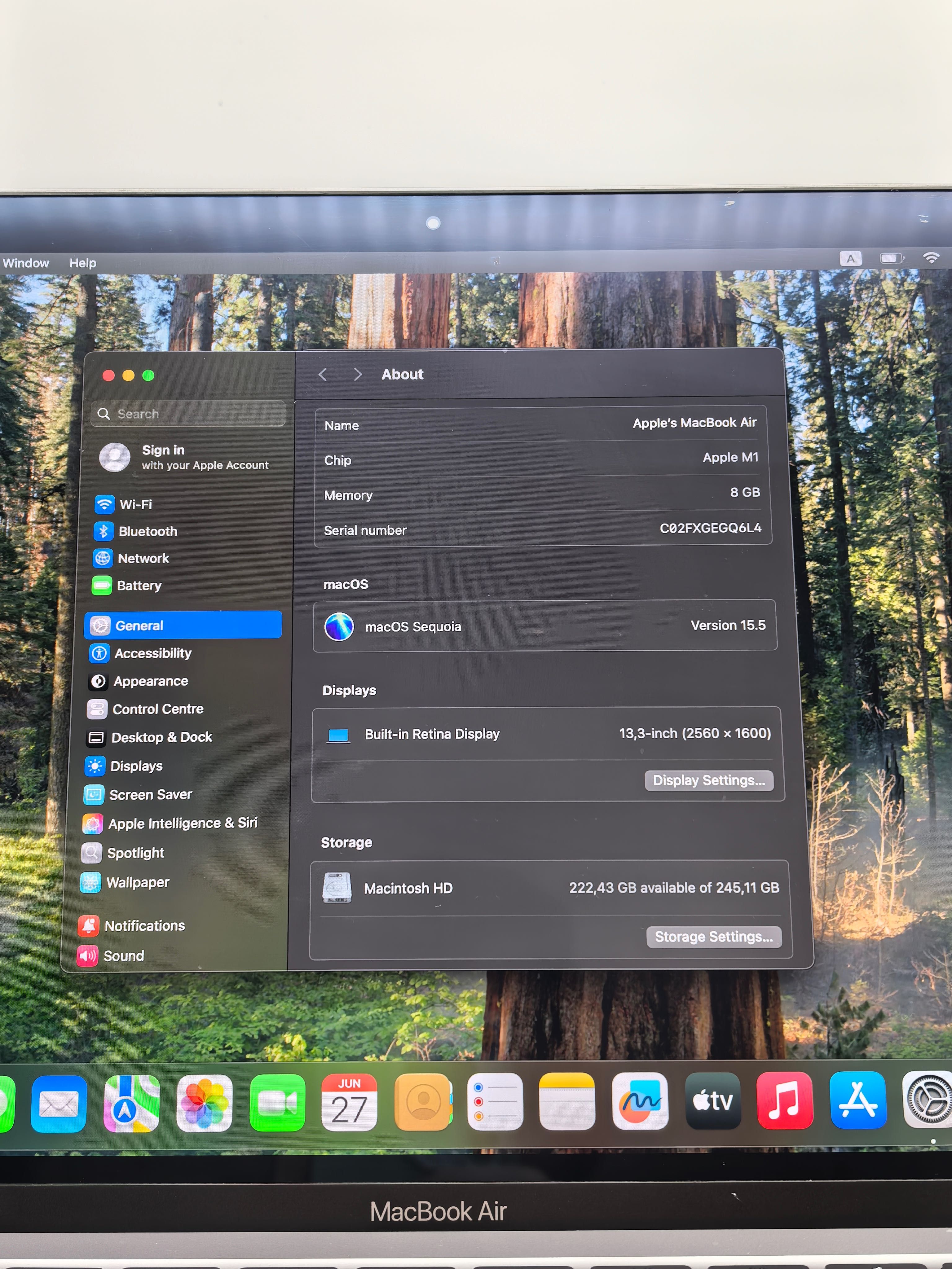 MacBook Air M1 Space Grey 256 Gb