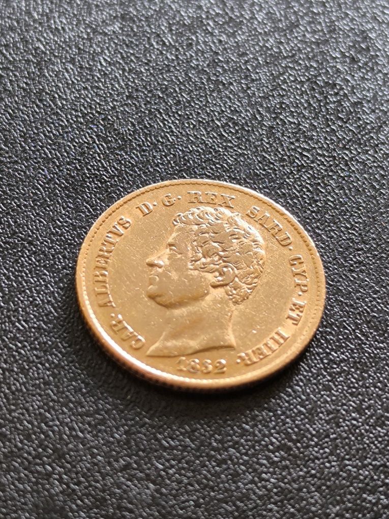 20 лири 1832 год, Сардиния, крал Карло Алберто, злато 6.45 гр,900/1000